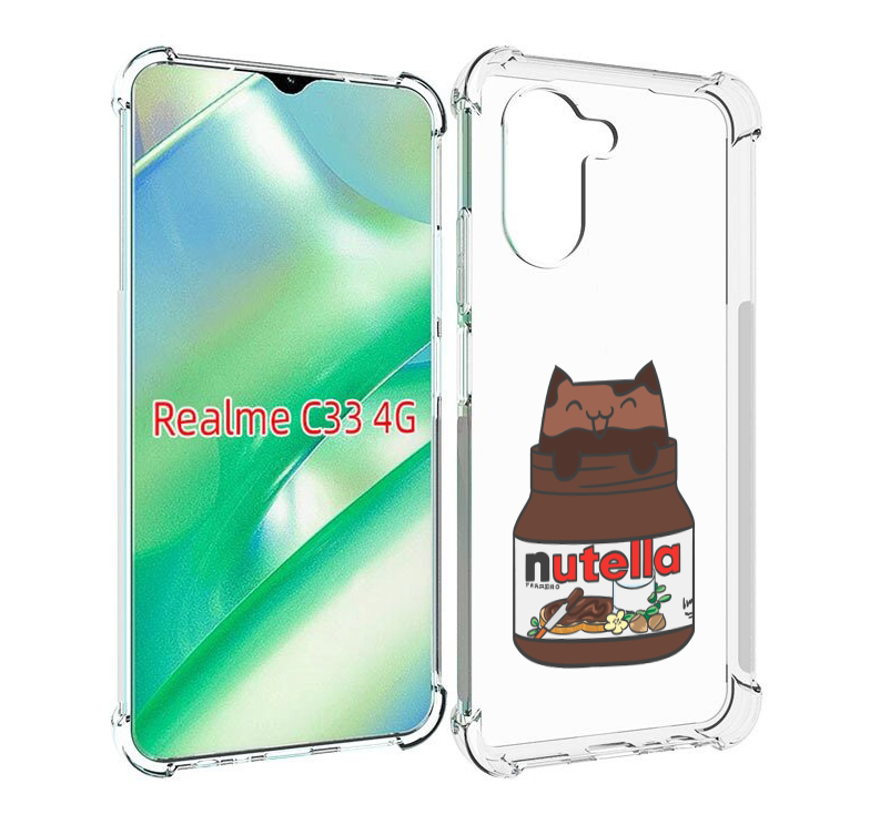 

Чехол MyPads кошечка-в-нутелле для Realme C33 4G, Прозрачный, Tocco