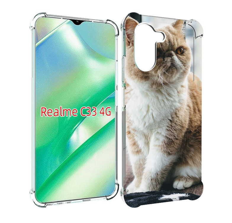 Чехол MyPads кошка экзот для Realme C33 4G
