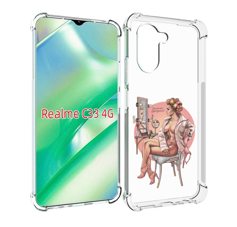 

Чехол MyPads красивая-девушка-с-зеркалом женский для Realme C33 4G, Прозрачный, Tocco