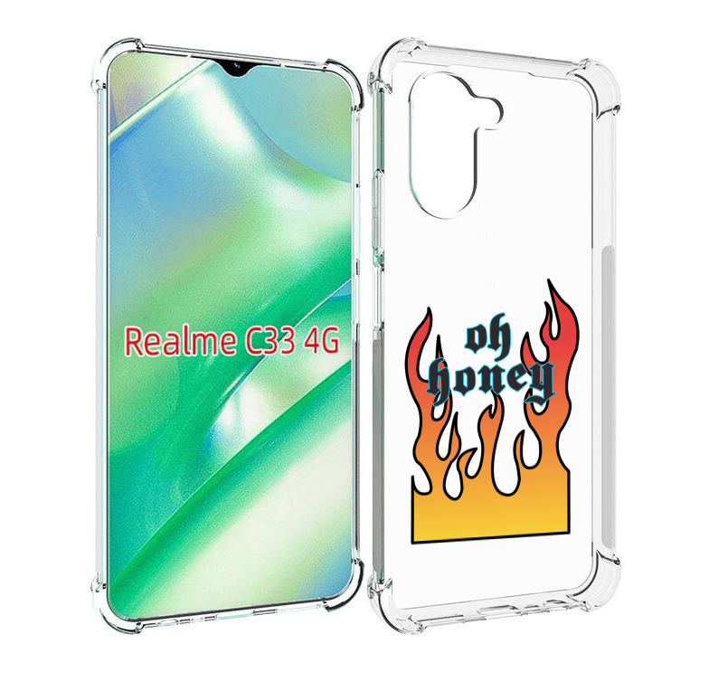 Чехол MyPads красивое-пламя для Realme C33 4G