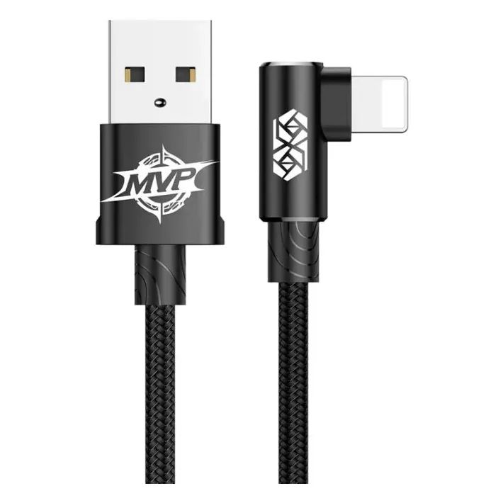 

Аксессуар Baseus MVP 2 Elbow-Shaped USB - Lightning 2.4A 2m Black CAVP000101, CAVP000101
