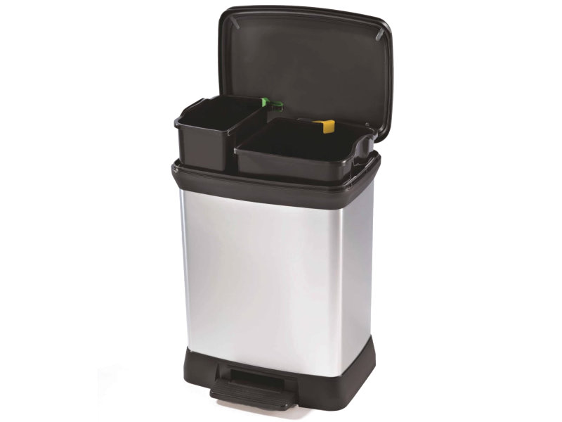 

Мусорное ведро Curver Duo Decobin 10+18L RECT-BLK582-ECOM / 240638, Duo Decobin