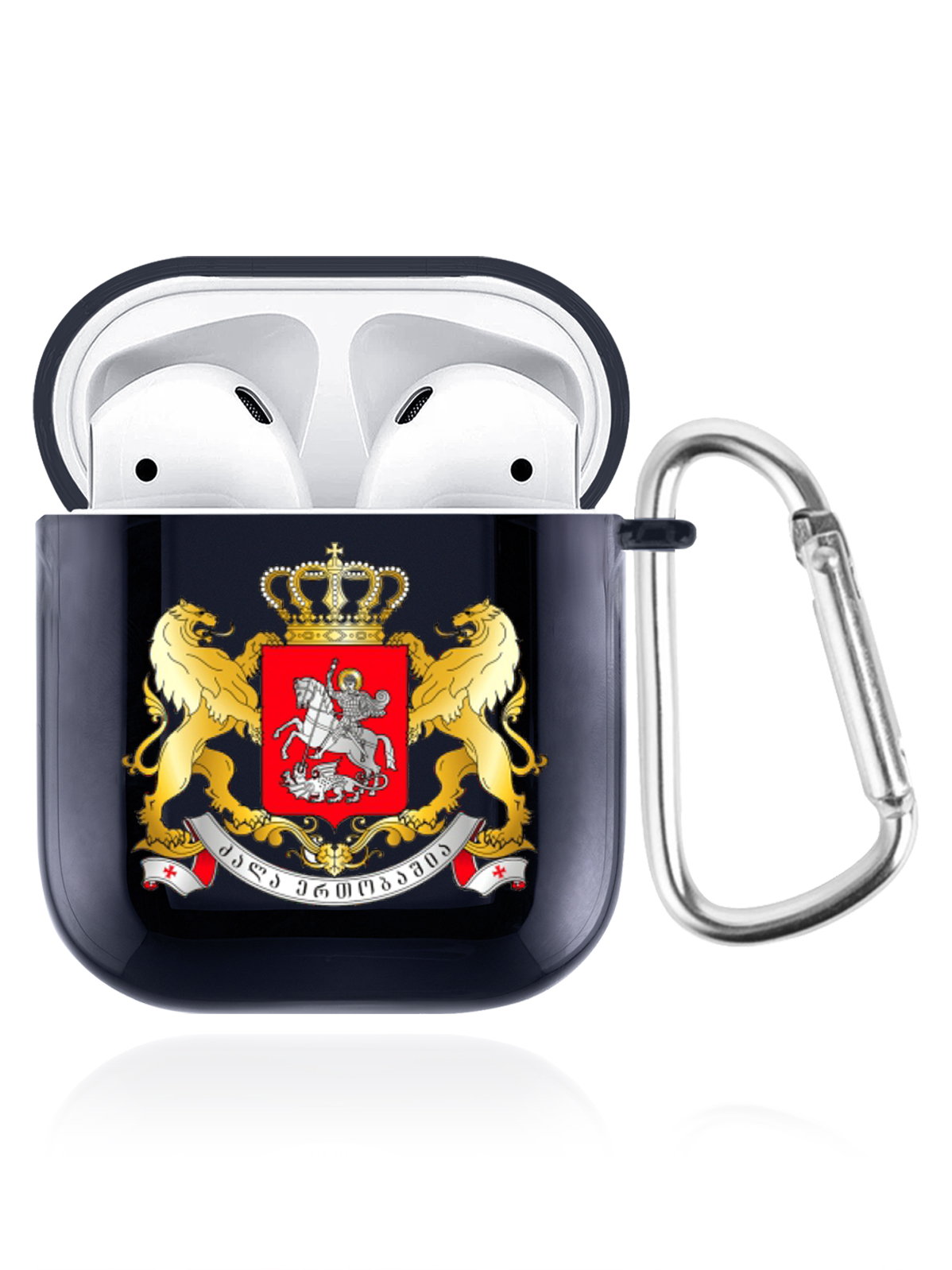 

Чехол SignumCase для Apple AirPods Герб Грузии темно-синий, Желтый;красный;белый;синий, Герб Грузии