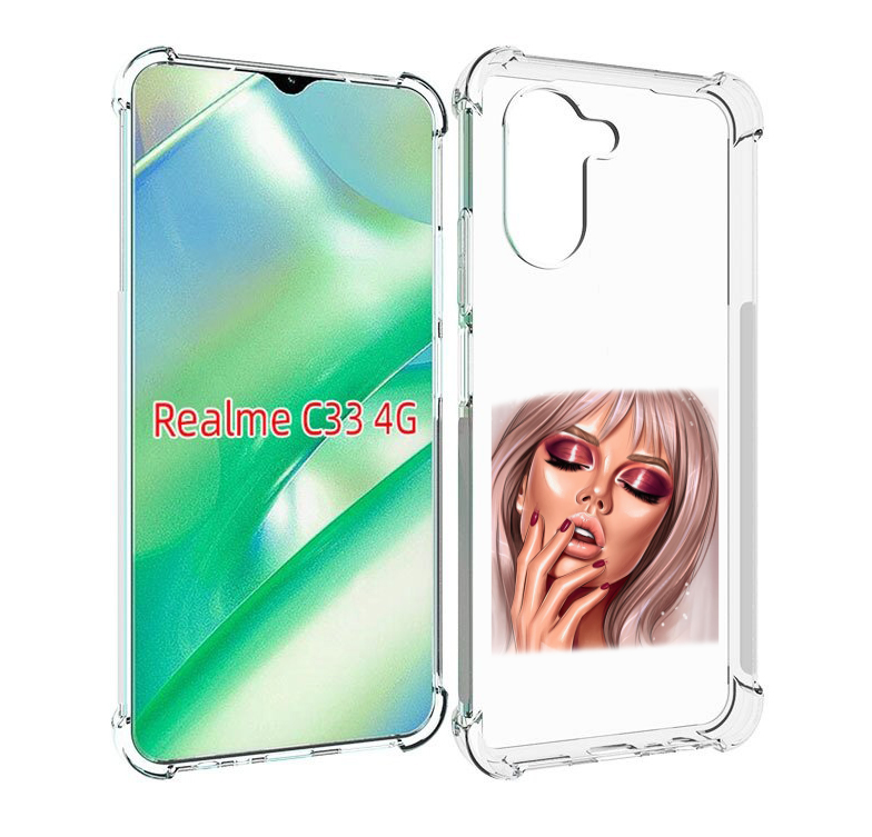 

Чехол MyPads красивый-портрет-девушки женский для Realme C33 4G, Прозрачный, Tocco