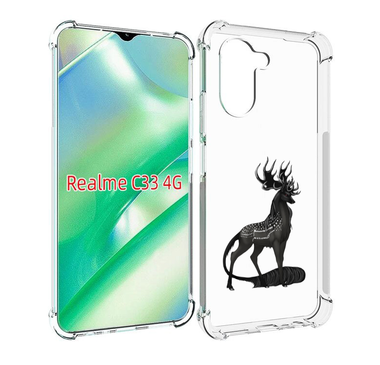 

Чехол MyPads красивый-черный-олень для Realme C33 4G, Прозрачный, Tocco