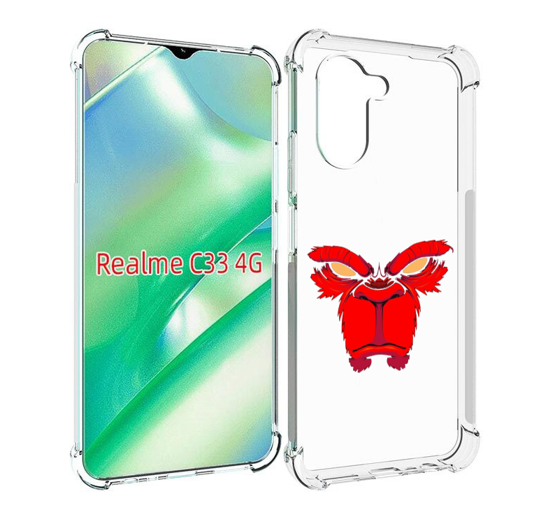 

Чехол MyPads красная обезьяна в темноте для Realme C33 4G, Прозрачный, Tocco