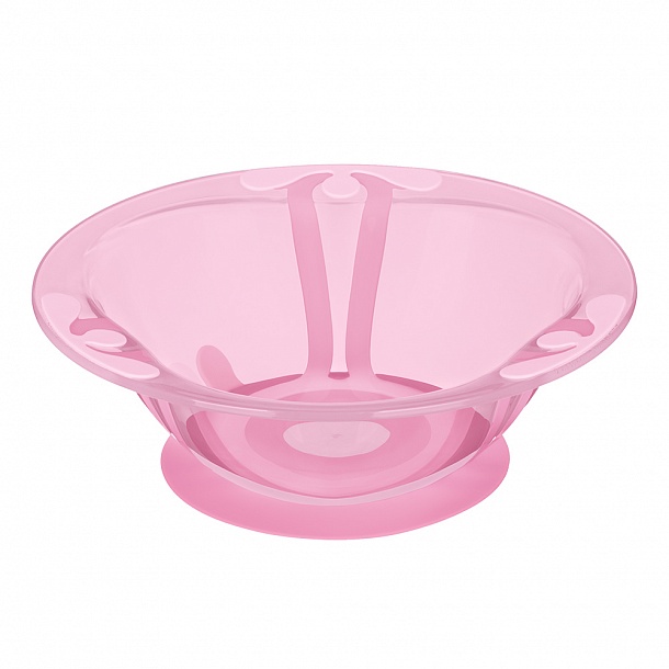 Тарелка детская глубокая Kidfinity на присоске 300 мл розовая