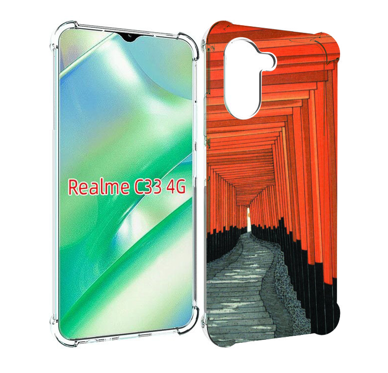 

Чехол MyPads красный коридор для Realme C33 4G, Прозрачный, Tocco