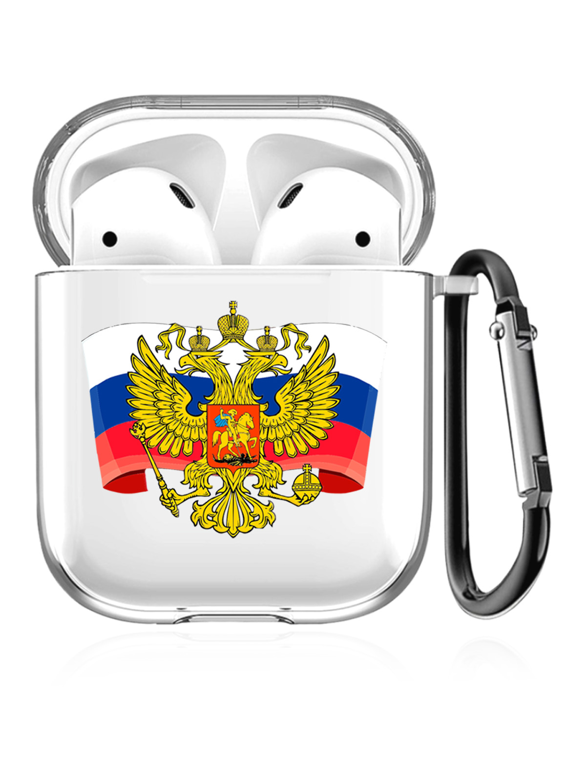 

Чехол SignumCase для Apple AirPods Герб России прозрачный, Герб России