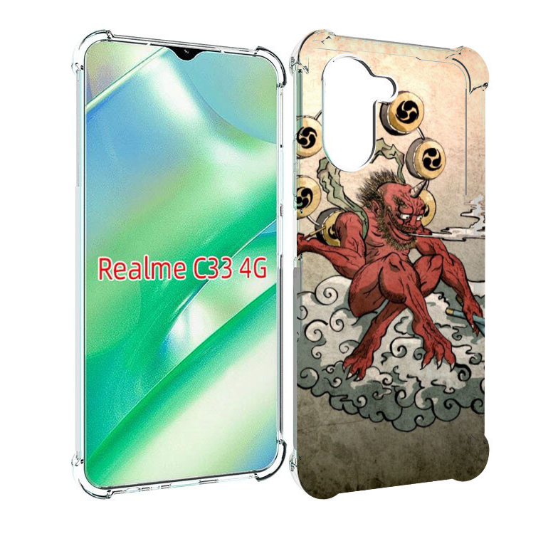 

Чехол MyPads красный чертик на облаке для Realme C33 4G, Прозрачный, Tocco