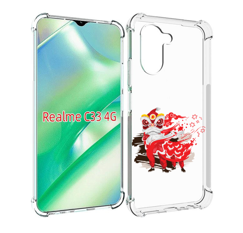 

Чехол MyPads красный-карнавал для Realme C33 4G, Прозрачный, Tocco
