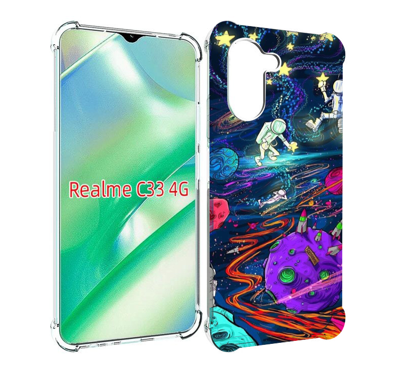 

Чехол MyPads красочный космос для Realme C33 4G, Прозрачный, Tocco