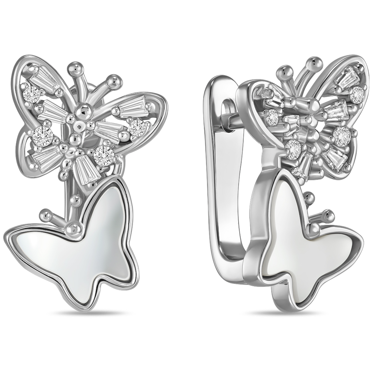 

Серьги из серебра MIUZ Diamonds E2036-SL-6012, перламутр/фианит, E2036-SL-6012