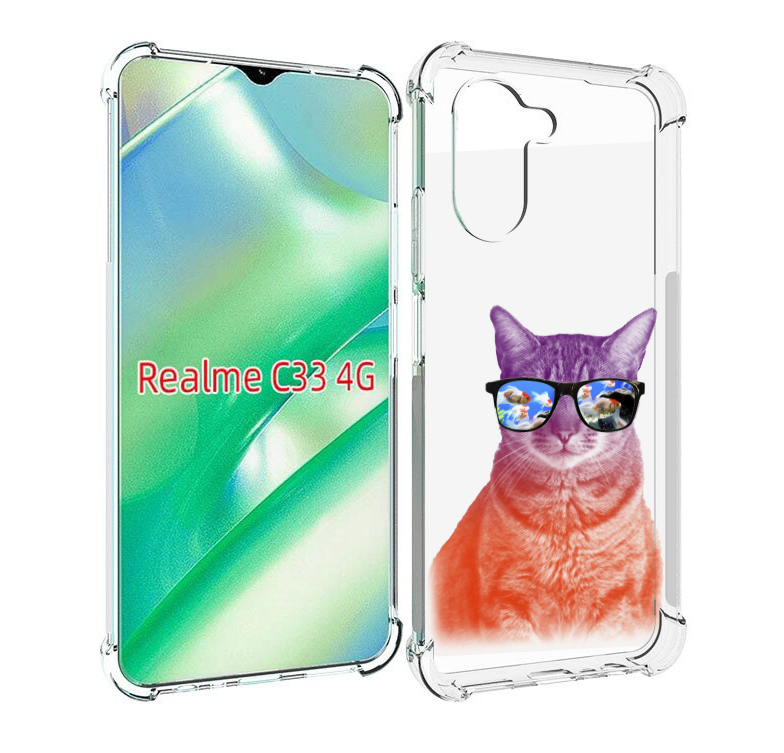 

Чехол MyPads крутой кот-2 для Realme C33 4G, Прозрачный, Tocco