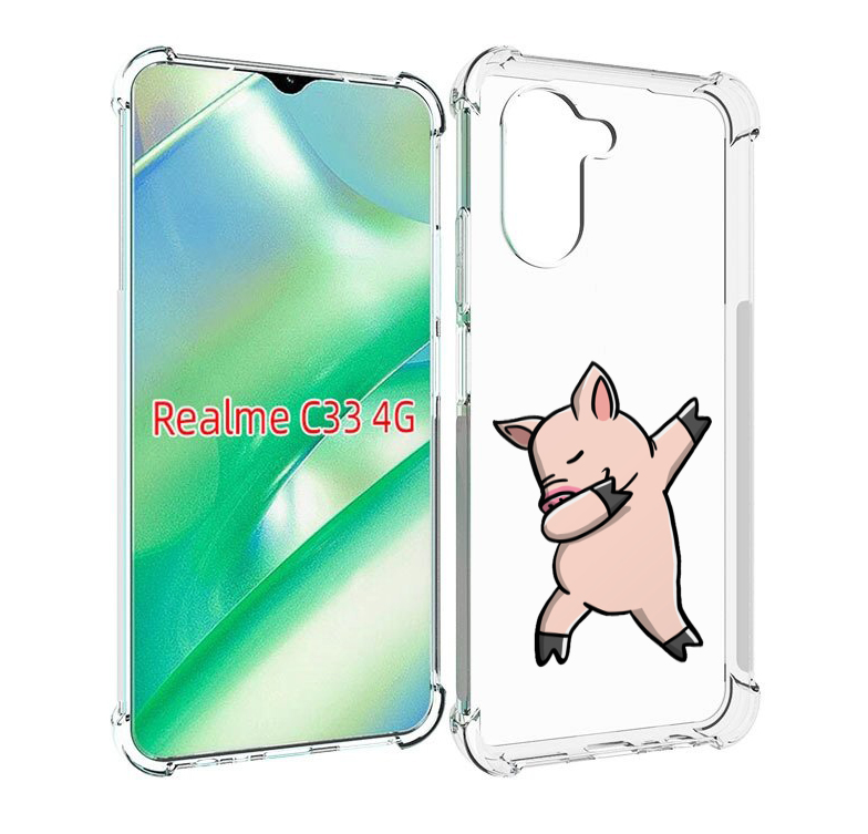 

Чехол MyPads крутой-поросенок для Realme C33 4G, Прозрачный, Tocco