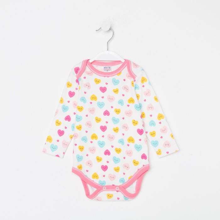 

Боди детское Bonito kids, цвет белый/сердечки, рост 68 см