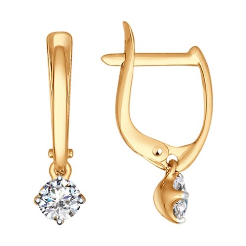 

Серьги подвески из красного золота ЯХОНТ Золотой 147759, фианит, 147759