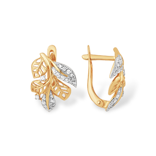 

Серьги из красного золота с фианитом Yahont 147939, 147939