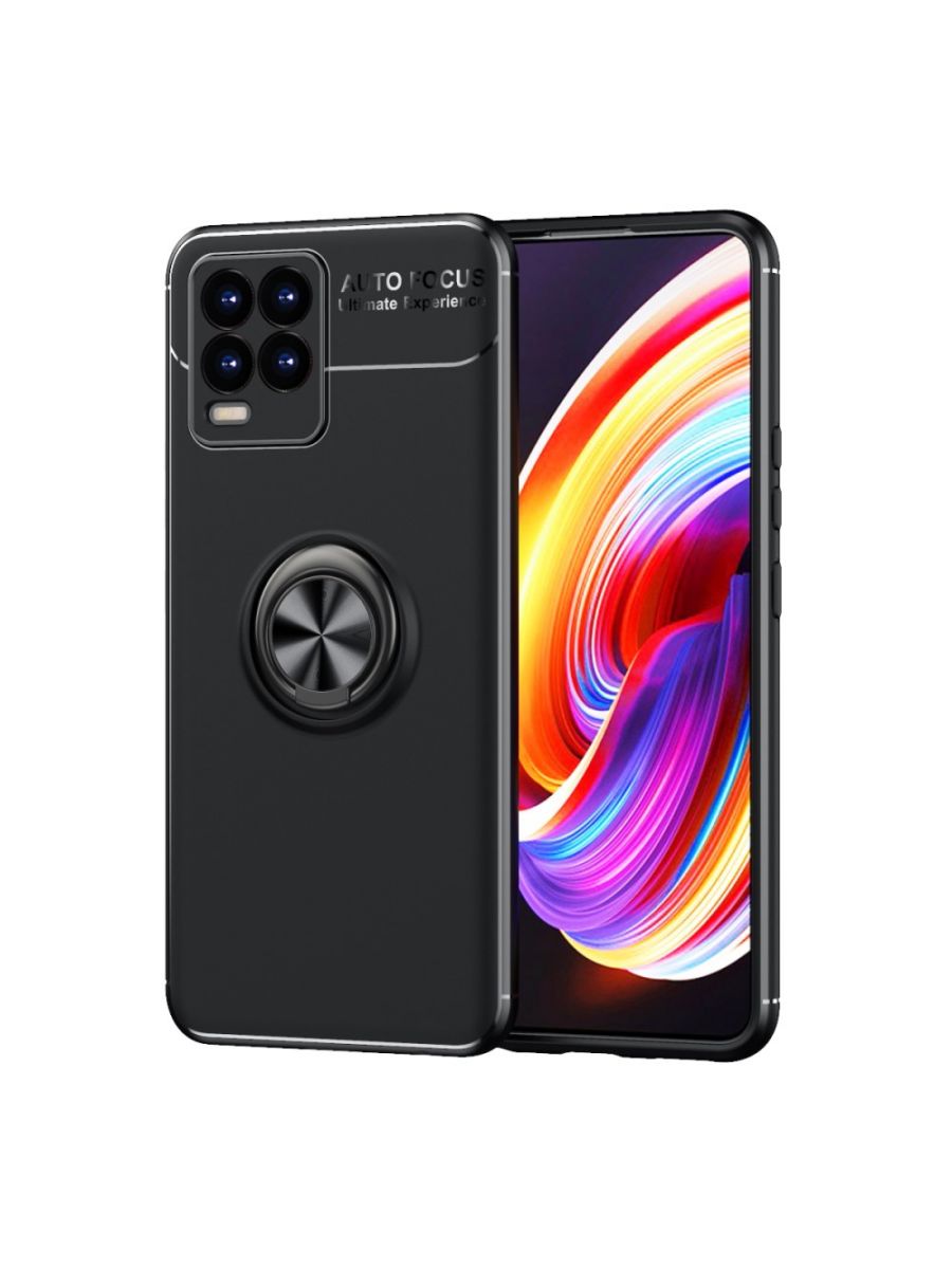 

Brodef Revolve Силиконовый чехол с кольцом для Realme 8 Pro/8 Черный