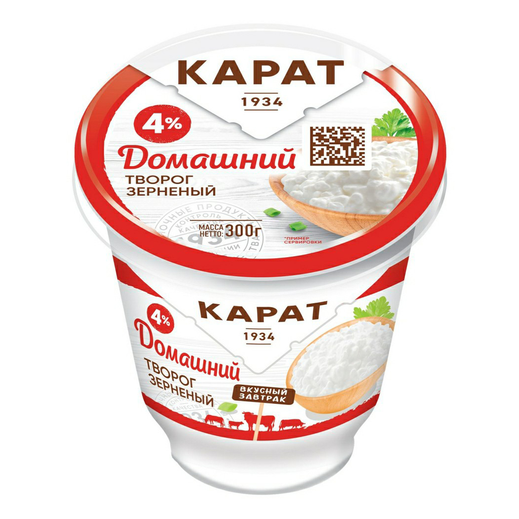 

Творог зерненый Карат Домашний 4% 300 г