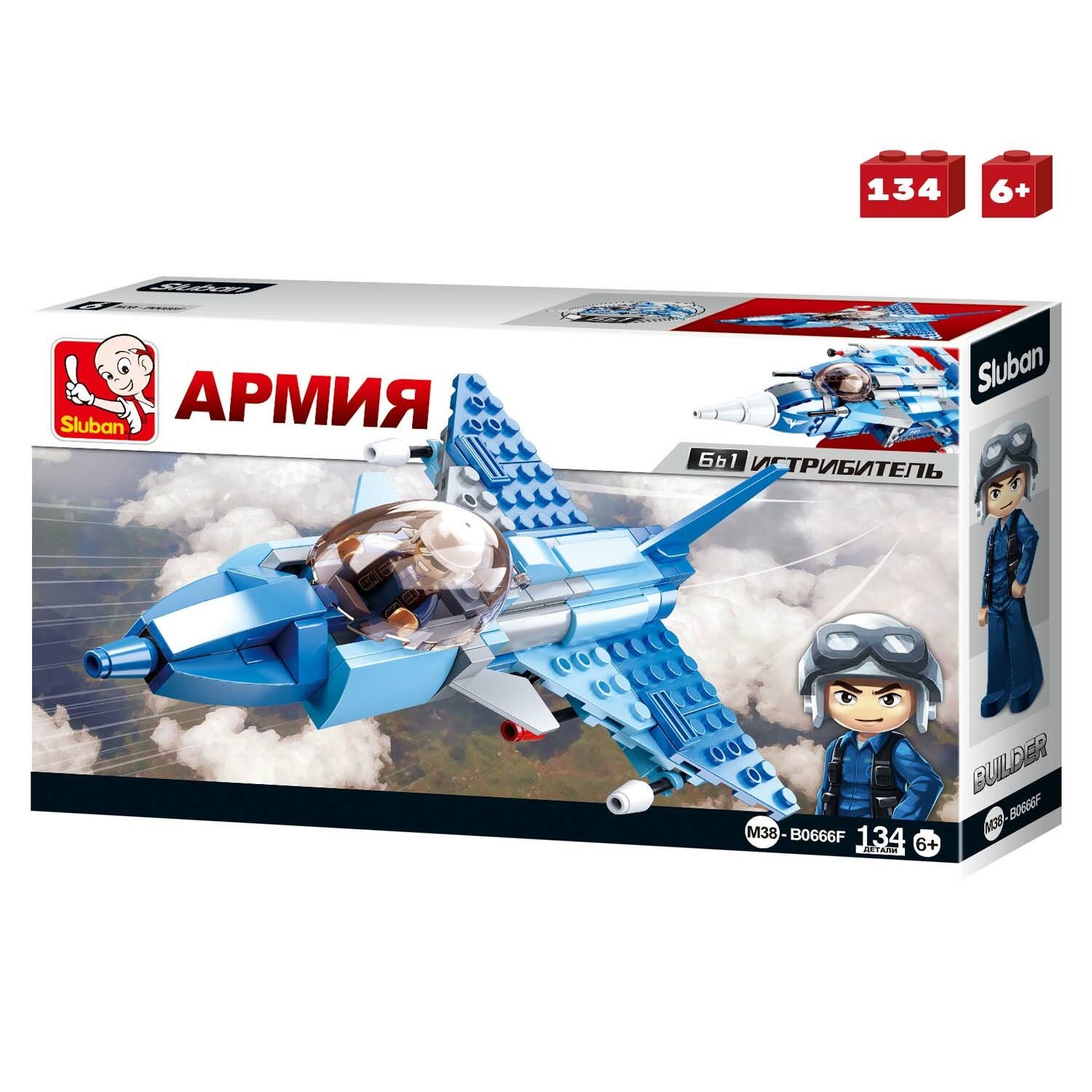 

Конструктор Sluban Армия-Истребитель 134 детали JB900032