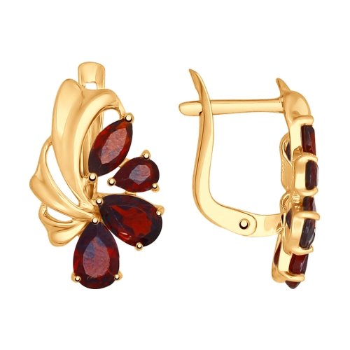 

Серьги из красного золота ЯХОНТ Золотой 149859, гранат, 149859