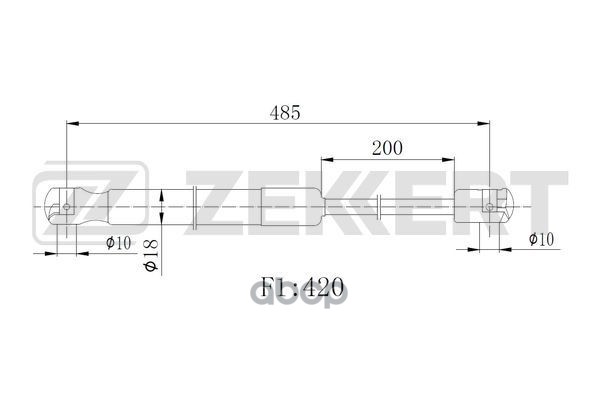 

Пружина Газовая Багажника Лев. Kia Proceed 08- Zekkert арт. GF2519