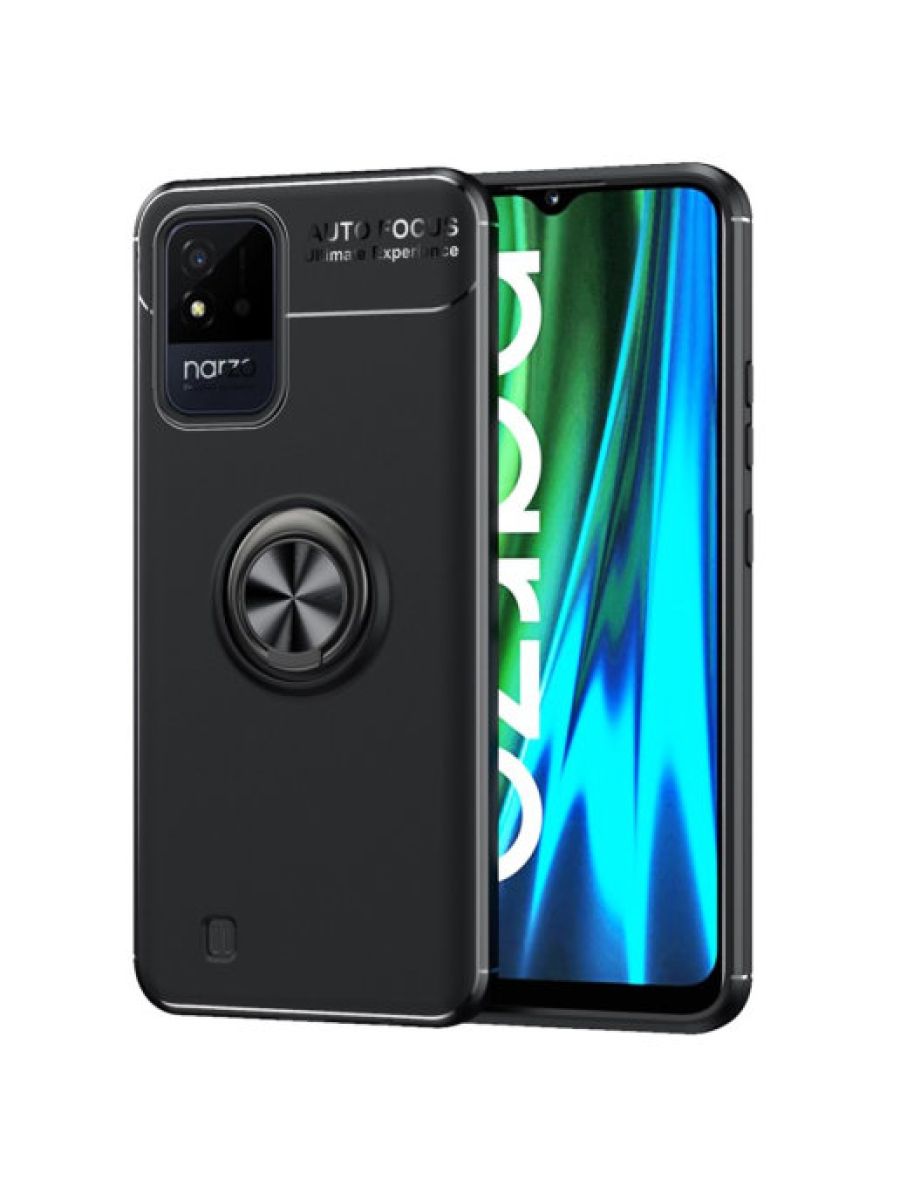 

Brodef Revolve Силиконовый чехол с кольцом для Realme Narzo 50i Черный