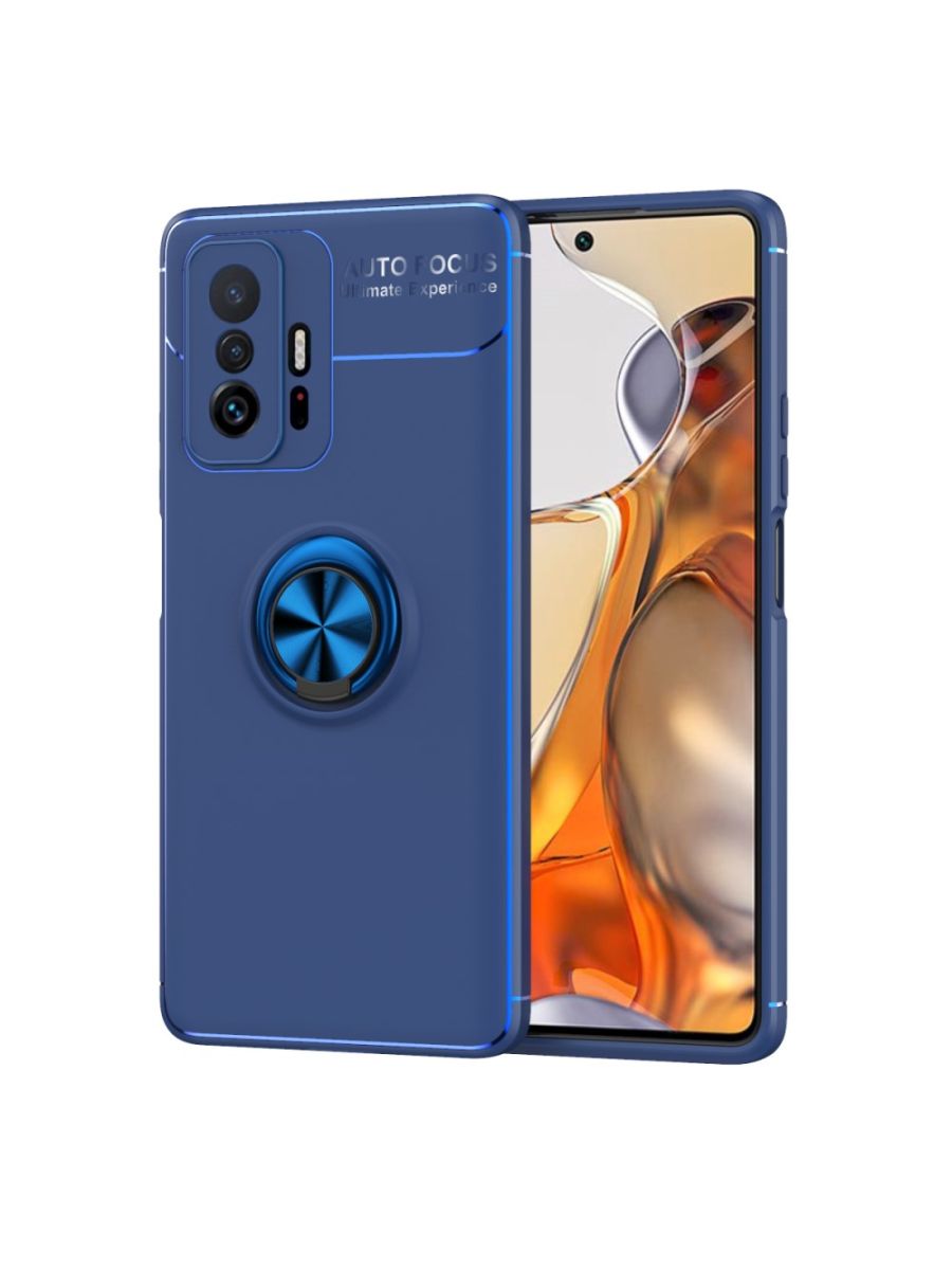 

Brodef Revolve Силиконовый чехол с кольцом для Xiaomi 11T/11T Pro Синий