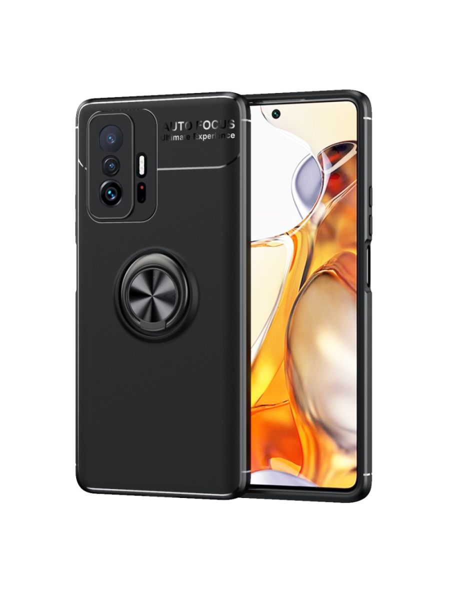 

Brodef Revolve Силиконовый чехол с кольцом для Xiaomi 11T/11T Pro Черный