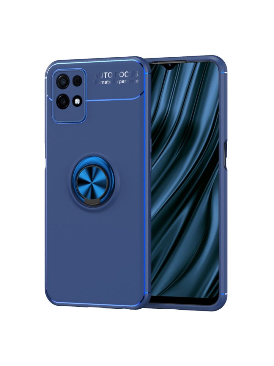 

Brodef Revolve Силиконовый чехол с кольцом для Realme 8i Синий