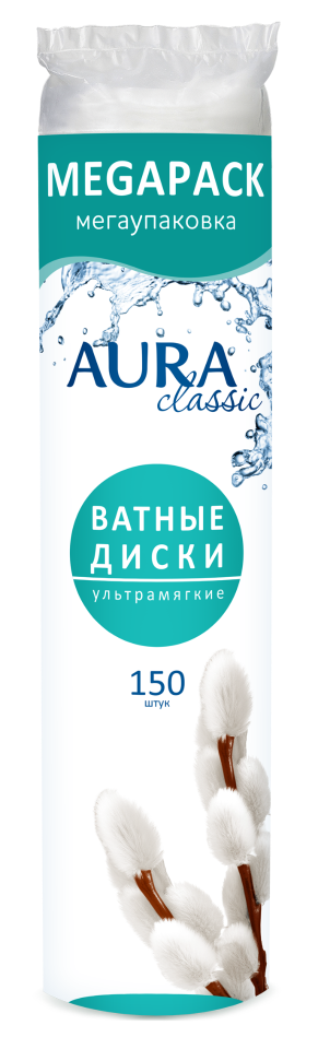 фото Ватные диски aura classic 150шт