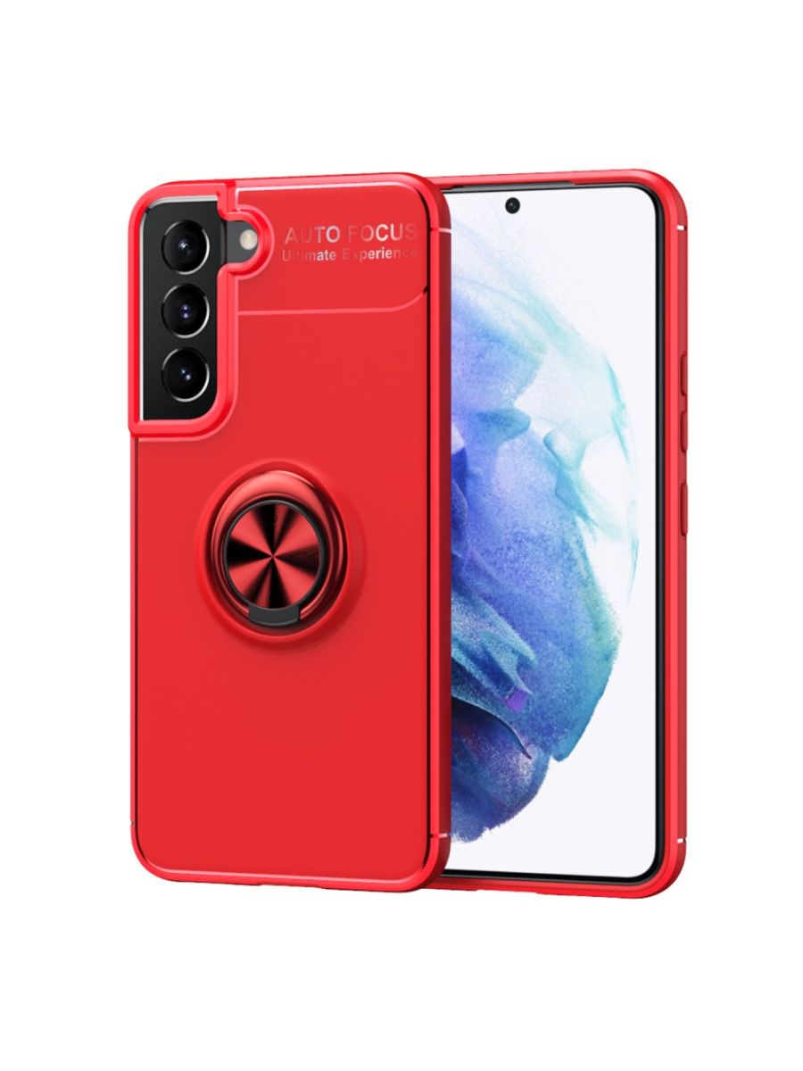 

Brodef Revolve Силиконовый чехол с кольцом для Samsung Galaxy S22 Plus/S22+ Красный