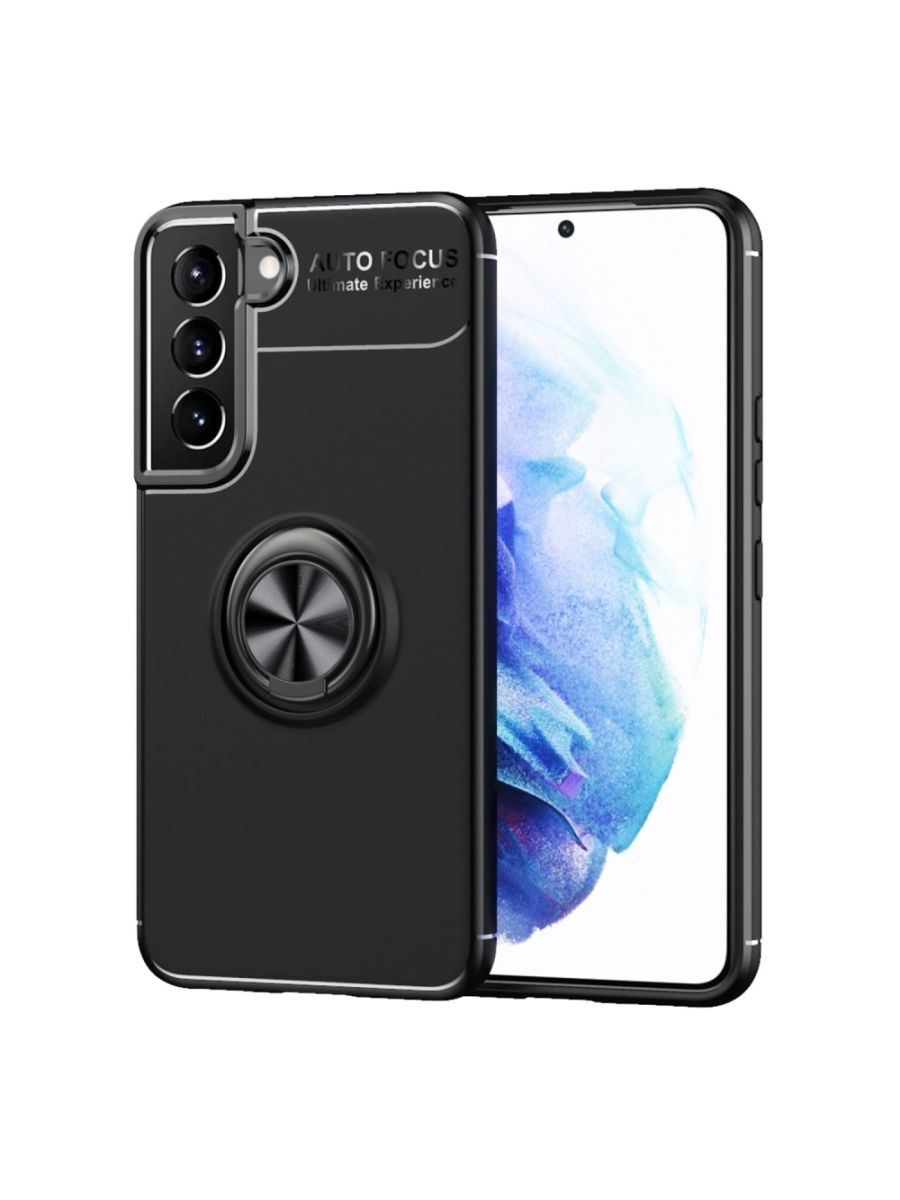 

Brodef Revolve Силиконовый чехол с кольцом для Samsung Galaxy S22 Plus/S22+ Черный