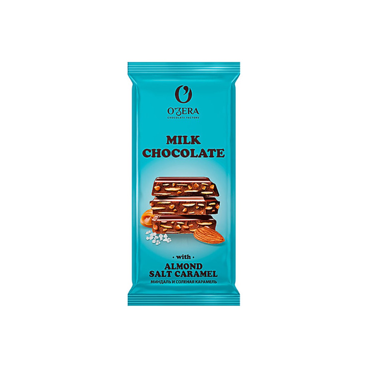 Шоколад O'Zera Milk chocolate with Almonds salt caramel, 3 шт по 90 г