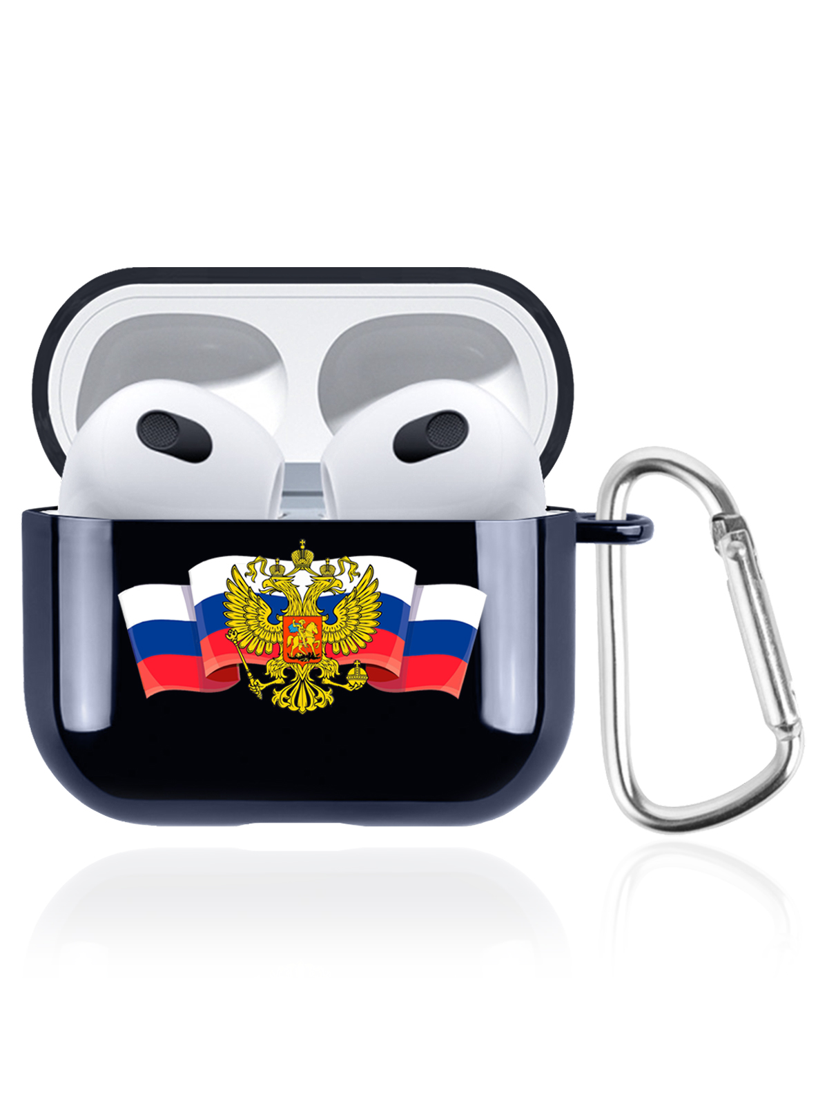 

Чехол SignumCase для Apple AirPods 3 Герб России темно-синий, Разноцветный, Герб России