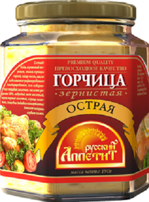 Горчица Русский Аппетит зернистая острая 190 г