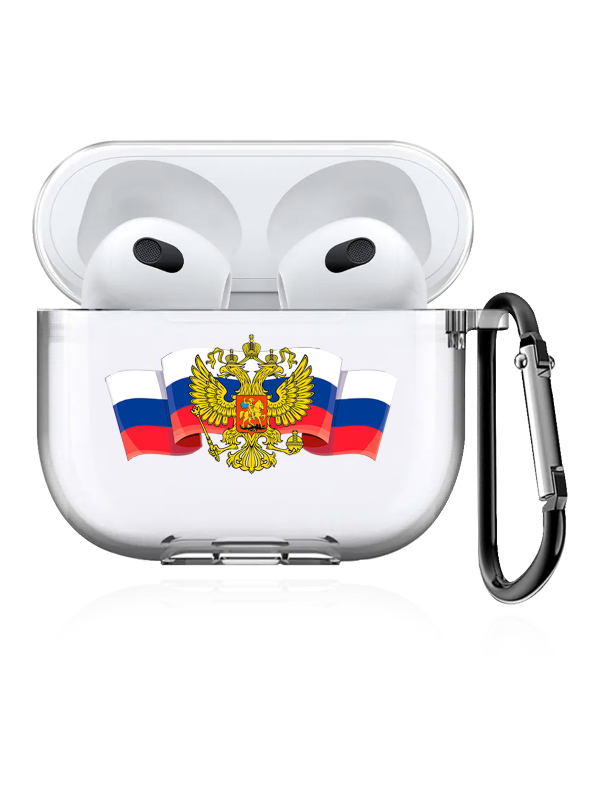 фото Чехол signumcase для apple airpods 3 герб россии прозрачный