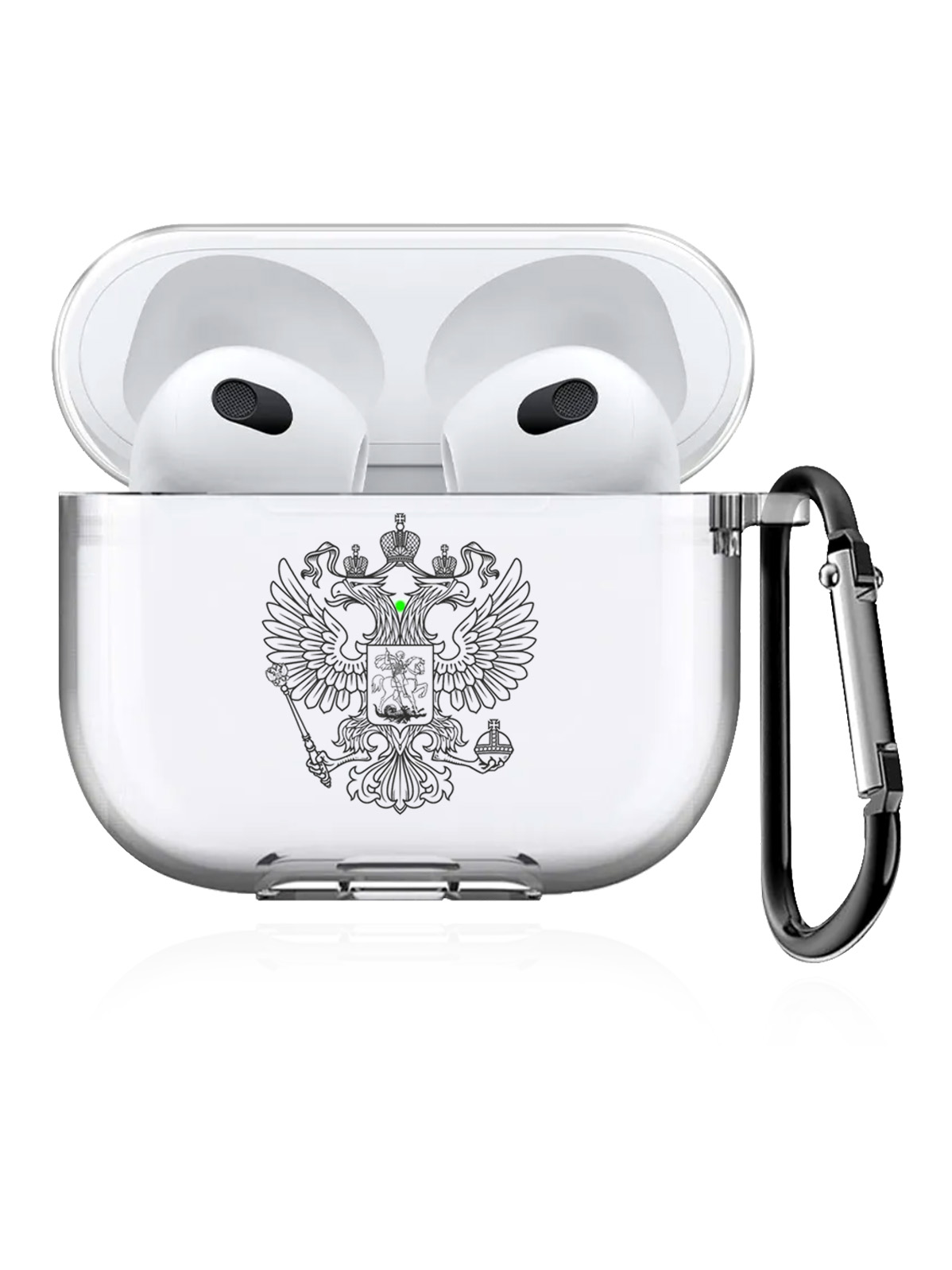 фото Чехол signumcase для apple airpods 3 герб россии прозрачный