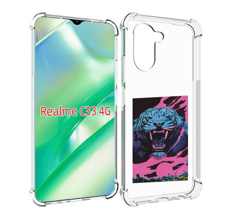

Чехол MyPads лев с розовыми зубами для Realme C33 4G, Прозрачный, Tocco