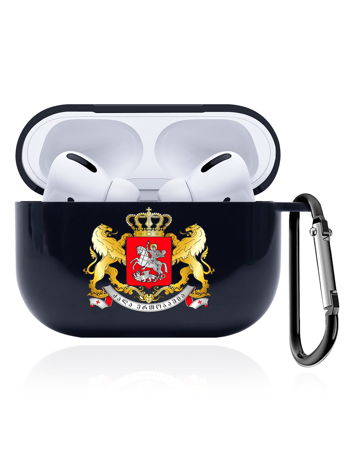 

Чехол SignumCase для Apple AirPods Pro Герб Грузии темно-синий, Желтый;красный;белый;синий, Герб Грузии