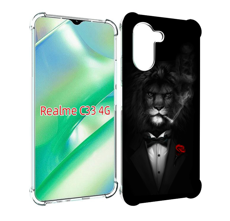 

Чехол MyPads лев-в-темноте-с-сигаретой мужской для Realme C33 4G, Прозрачный, Tocco