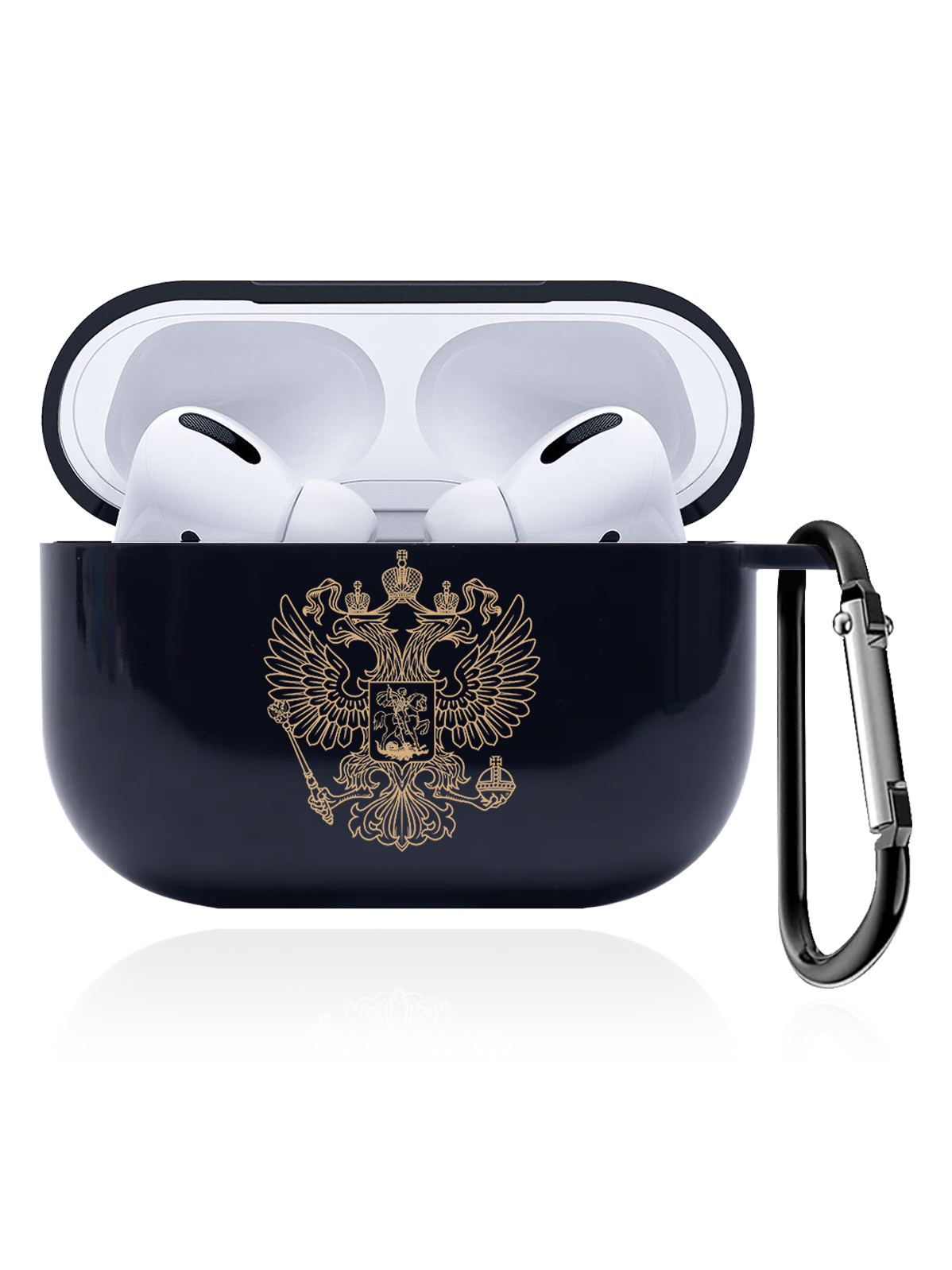 

Чехол SignumCase для Apple AirPods Pro Герб России темно-синий, Золотистый;синий, Герб России