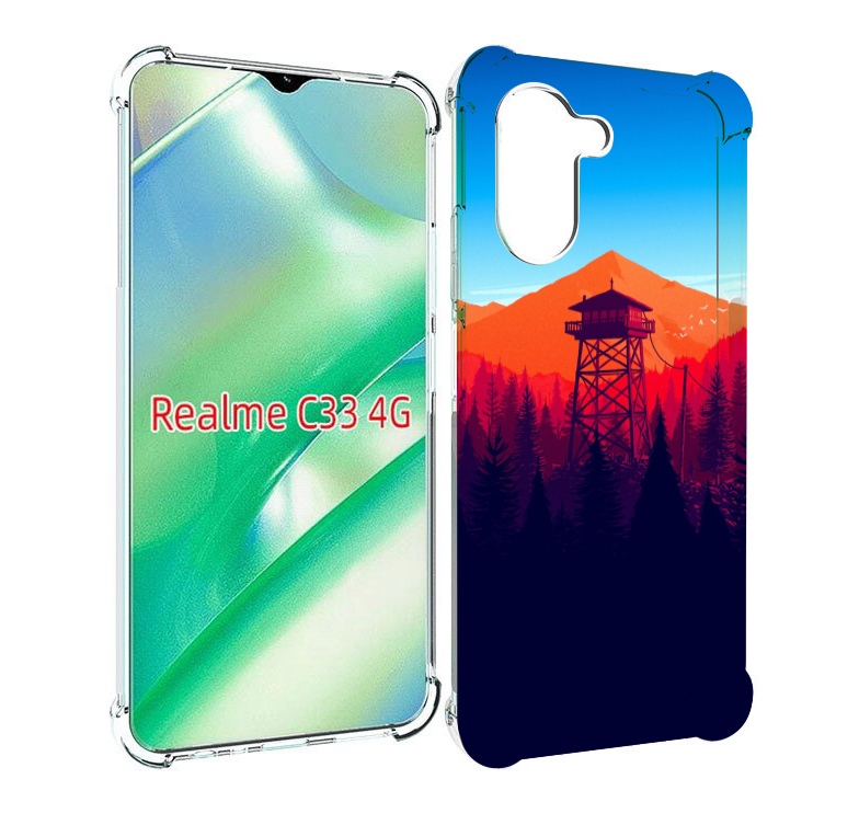 

Чехол MyPads лес с оранжевыми горами для Realme C33 4G, Прозрачный, Tocco