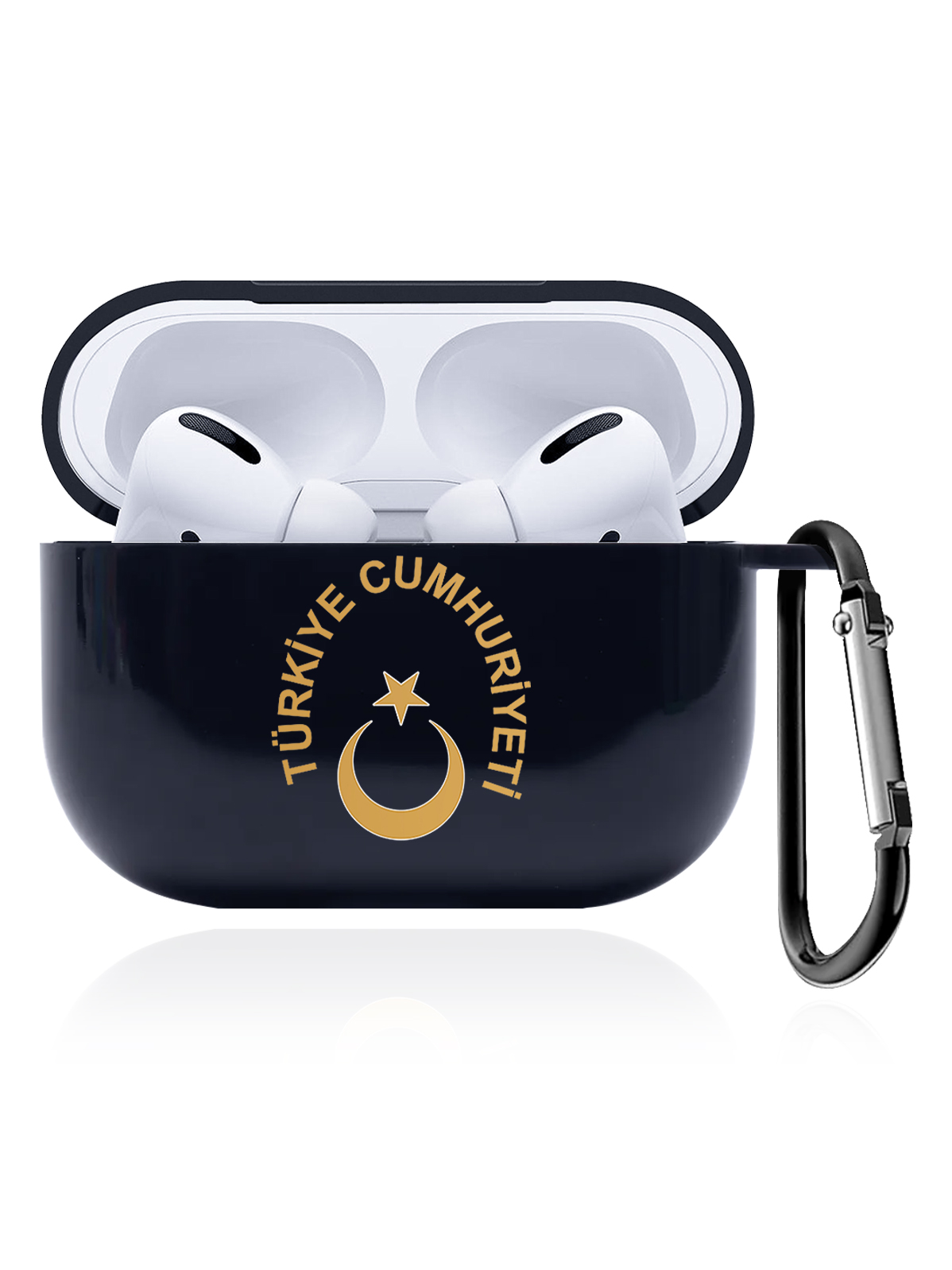 

Чехол SignumCase для Apple AirPods Pro Герб Турции темно-синий, Золотистый;синий, Герб Турции