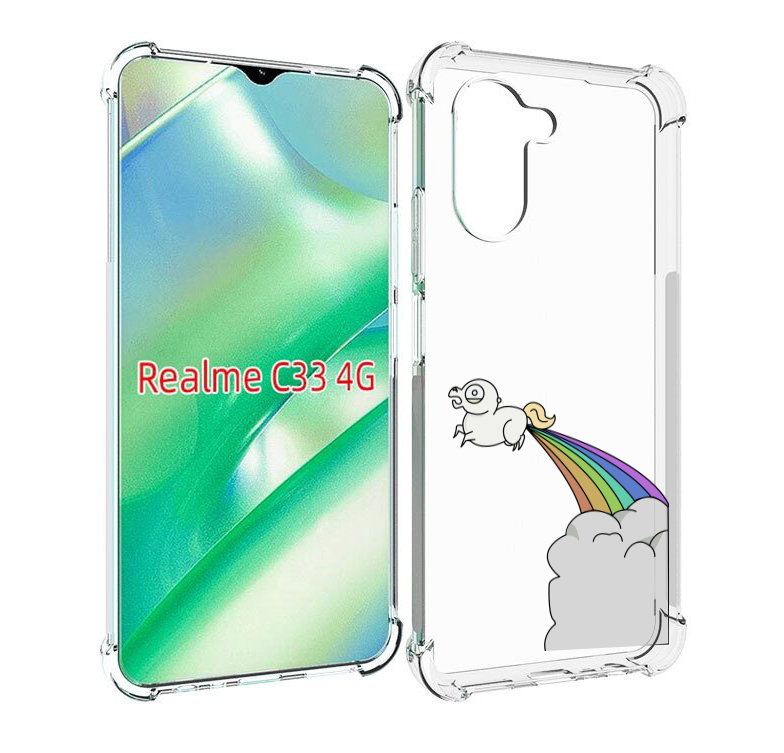 

Чехол MyPads летающее-пони детский для Realme C33 4G, Прозрачный, Tocco