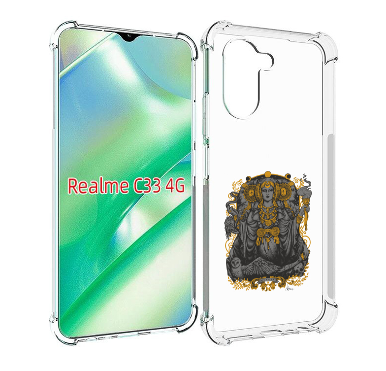 

Чехол MyPads божество с золотыми элементами для Realme C33 4G, Прозрачный, Tocco