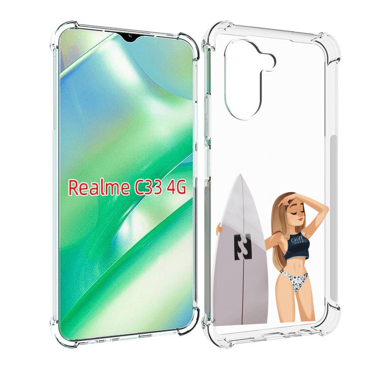 

Чехол MyPads летний-серф для Realme C33 4G, Прозрачный, Tocco