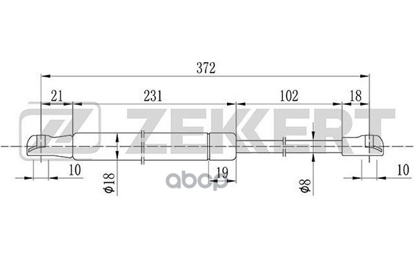 Пружина Газовая Капота Nissan Murano (Z50) 03- Zekkert арт. GF2083 100036445394