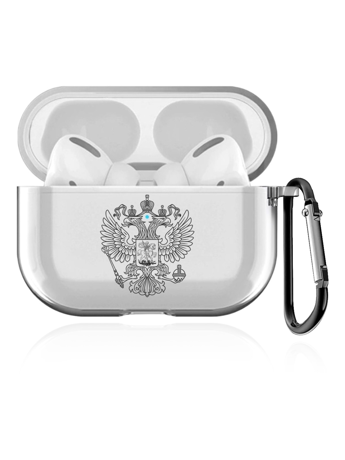 

Чехол SignumCase для Apple AirPods Pro Герб России прозрачный, Прозрачный;черный, Герб России